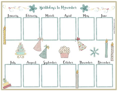 Free Birthday Calendar (verjaardagskalender) .